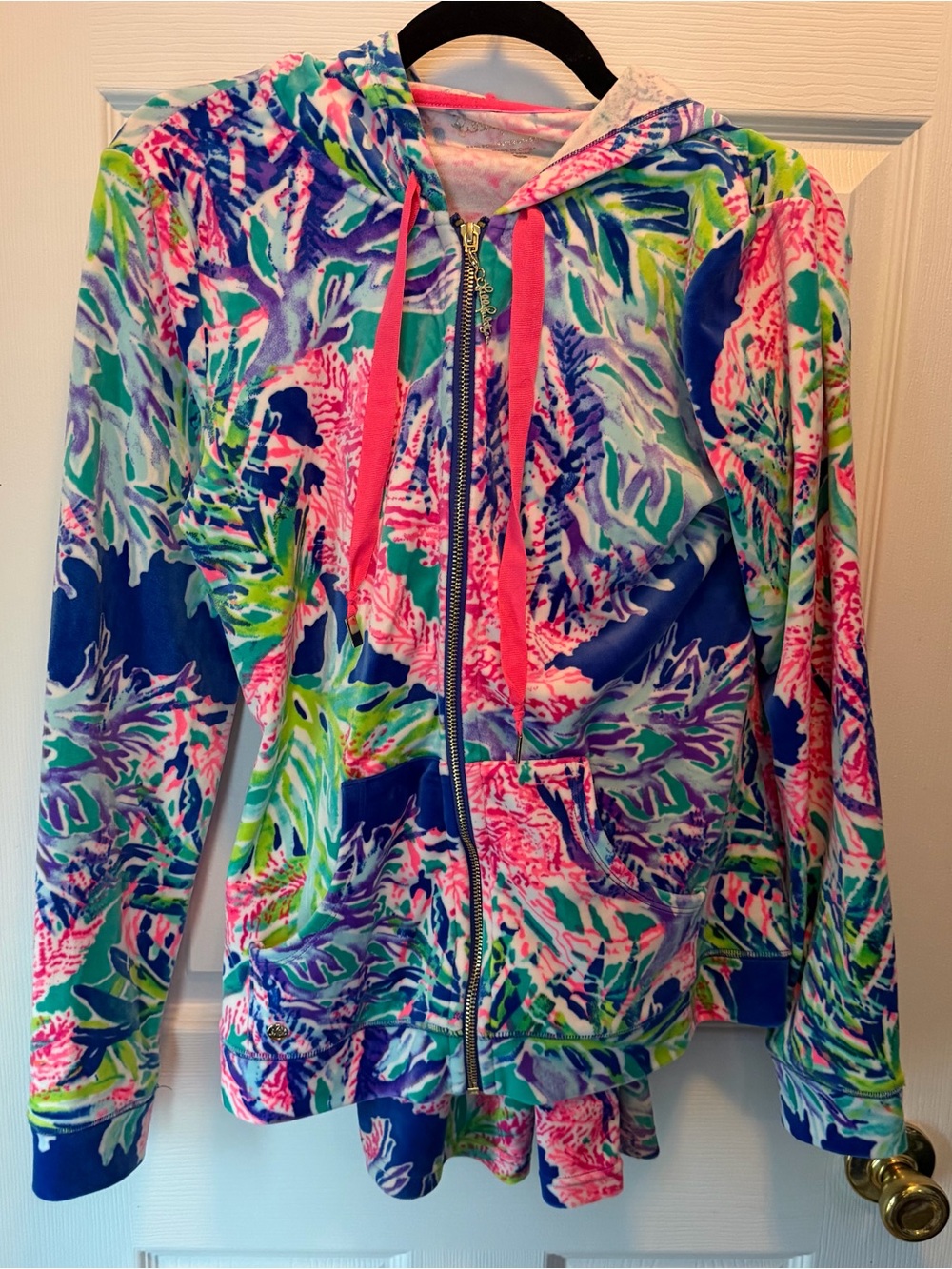 Lilly Pulitzer Larina Velour hoodie and pants - Picture 1 of 6